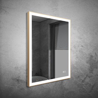 28 in. W x 36 in. H Aluminium Framed Rectangular LED Light Bathroom Vanity Mirror