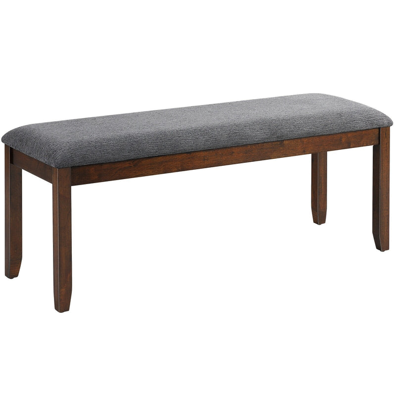 Upholstered Bench Footstool with Wood Legs