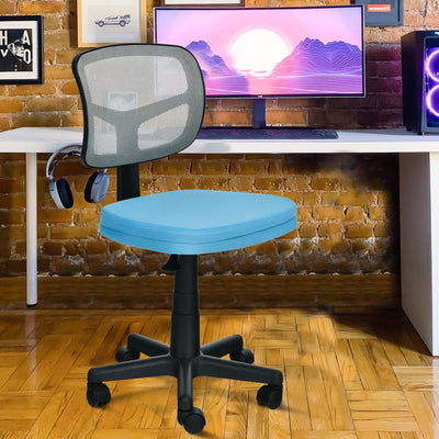 Armless Computer Chair with Height Adjustment and Breathable Mesh