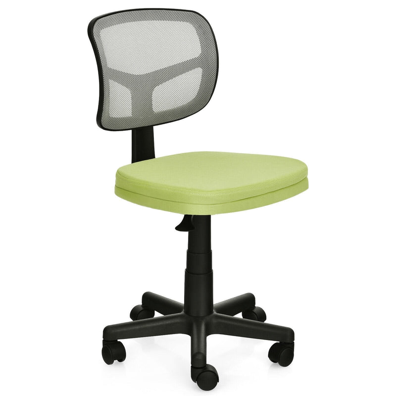 Armless Computer Chair with Height Adjustment and Breathable Mesh