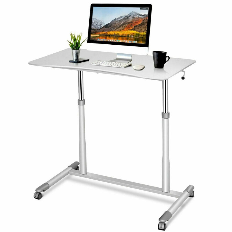 Height Adjustable Computer Desk Sit to Stand Rolling Notebook Table