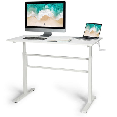 Height Adjustable Sit to Stand Desk with Crank Handle