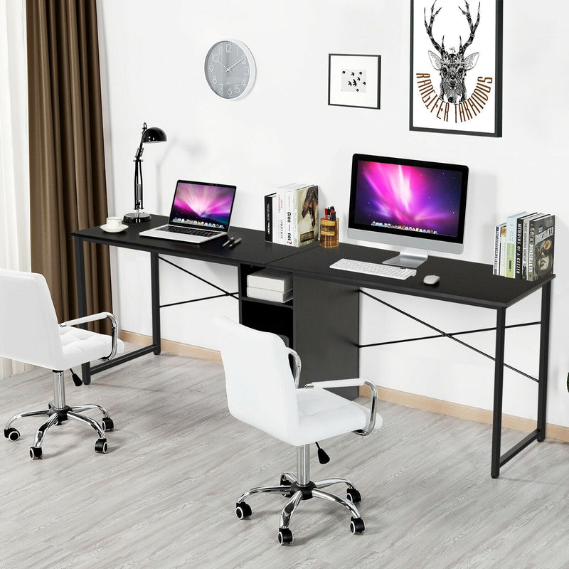 79" Multifunctional Office Desk for 2 Person with Storage