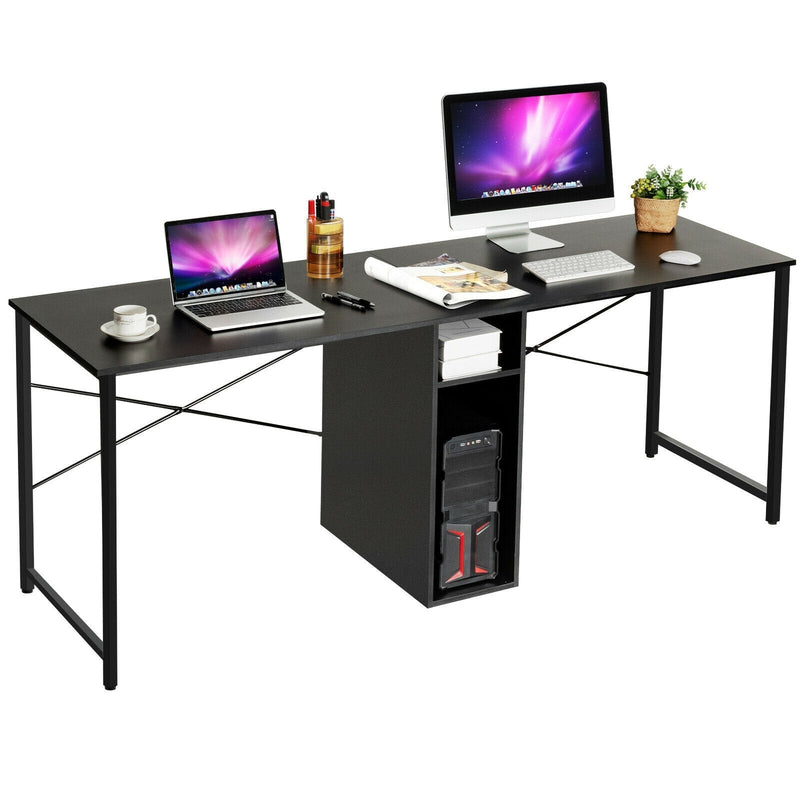 79" Multifunctional Office Desk for 2 Person with Storage