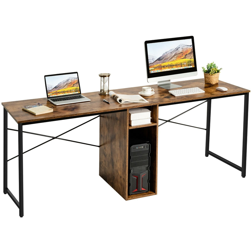 79" Multifunctional Office Desk for 2 Person with Storage