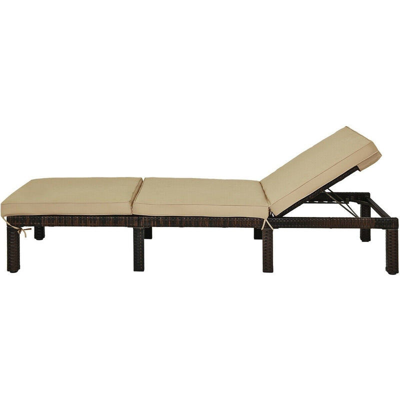 Adjustable 6-Position Chaise Lounge Chair with Removable Cushion