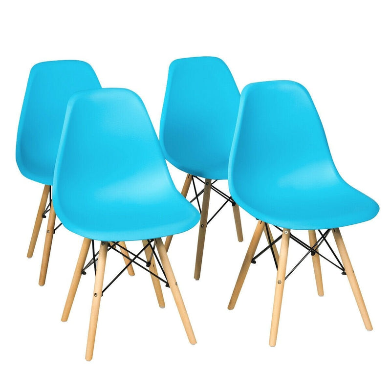 Set of 4 Modern DSW Dining Side Chair Wood Legs