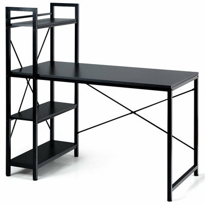 47.5" Writing Study Computer Desk with 4-Tier Shelves