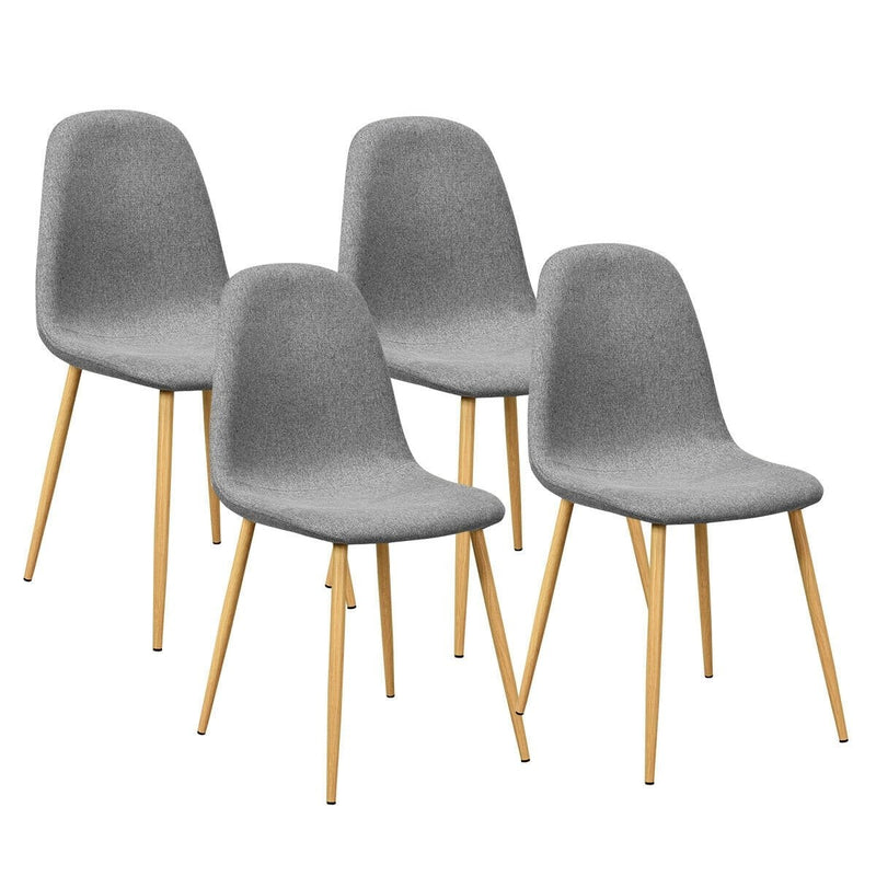 Set of 4 Gray Accent Dining Chairs