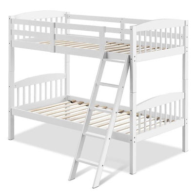 Hardwood Bunk Beds with Kid Bed Ladder