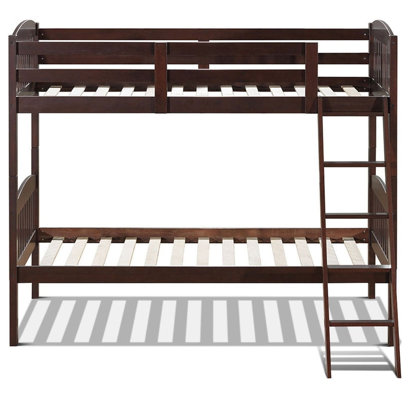 Hardwood Bunk Beds with Kid Bed Ladder