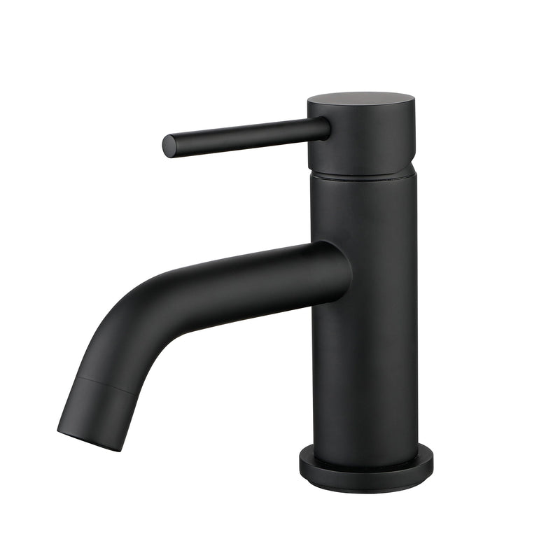 One Handle Single Hole Bathroom Faucet in Matte Black