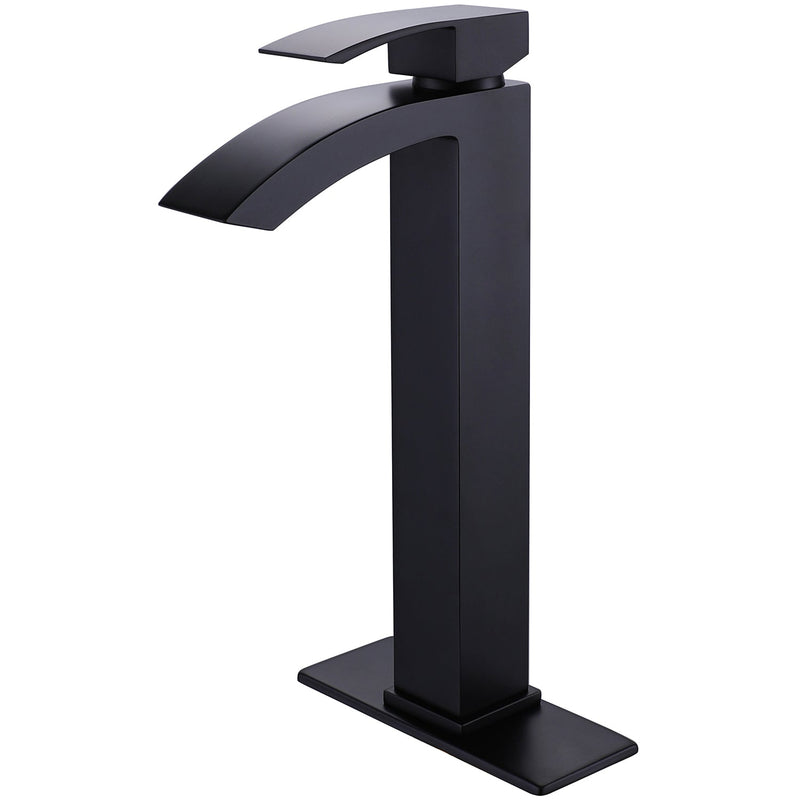 Deck mount bath faucet Matte Black 1-Handle Vessel Bathroom Sink Faucet