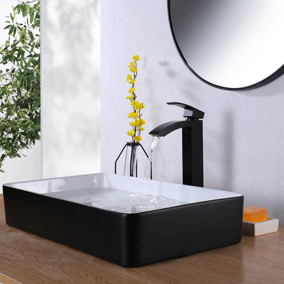 Deck mount bath faucet Matte Black 1-Handle Vessel Bathroom Sink Faucet