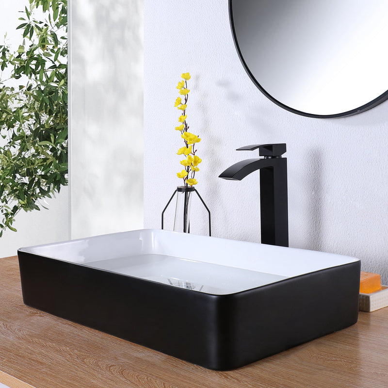 Deck mount bath faucet Matte Black 1-Handle Vessel Bathroom Sink Faucet