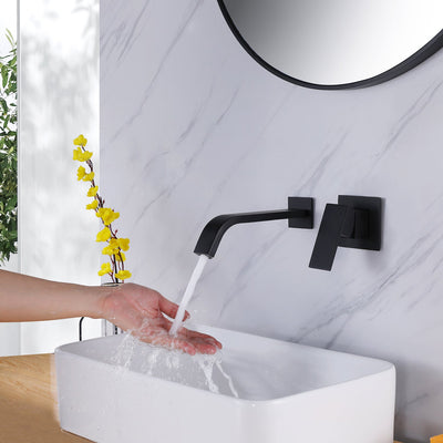 Wall mount bathroom tub faucet Matte Black