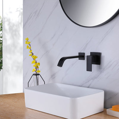 Wall mount bathroom tub faucet Matte Black