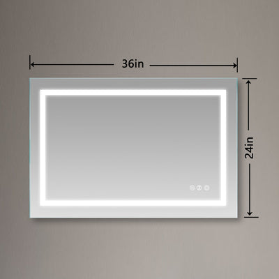 36-in W x 24-in H x 1.5-in D LED Bathroom Mirror