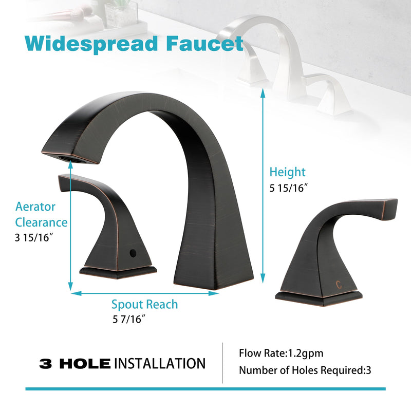 8 in. Widespread Double Handle Bathroom Faucet