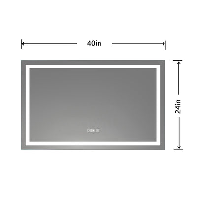 40-in W x 24-in H LED Bathroom Mirror