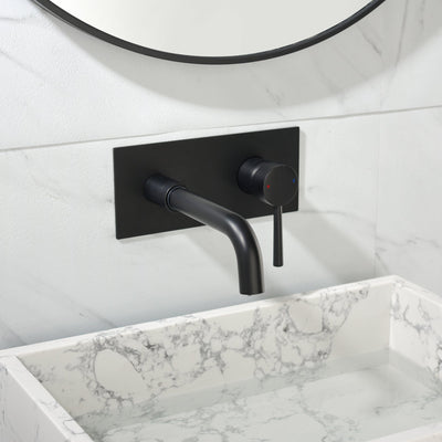 Matte Black Wall Mounted Bathroom Faucet