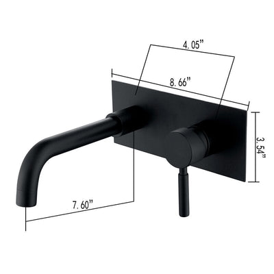 Matte Black Wall Mounted Bathroom Faucet