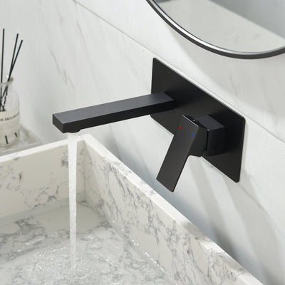 Matte Black Wall Mounted Bathroom Faucet