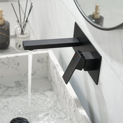 Matte Black Wall Mounted Bathroom Faucet