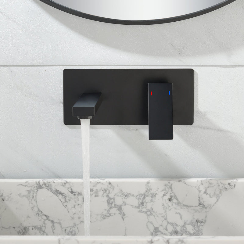 Matte Black Wall Mounted Bathroom Faucet