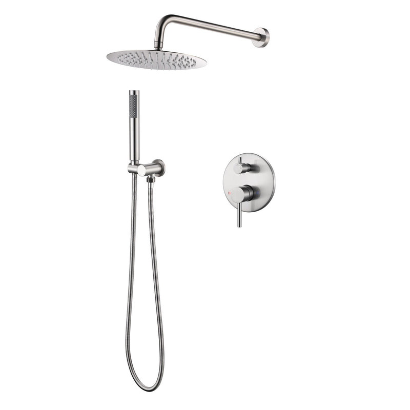 Brushed Nickel Complete Shower System with Rough-in Valve