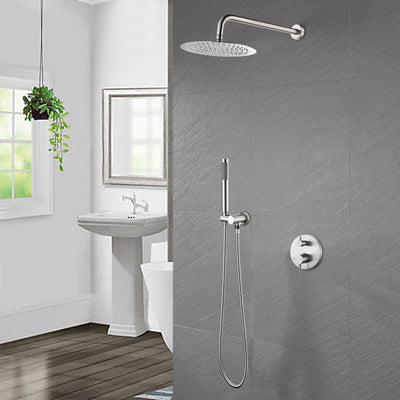 Brushed Nickel Complete Shower System with Rough-in Valve