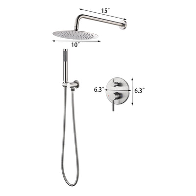 Brushed Nickel Complete Shower System with Rough-in Valve