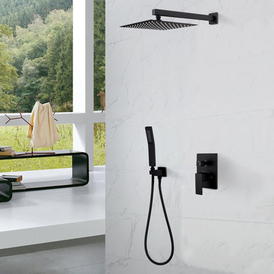 Matte Black Spray Showerhead Ceiling Mounted Shower System