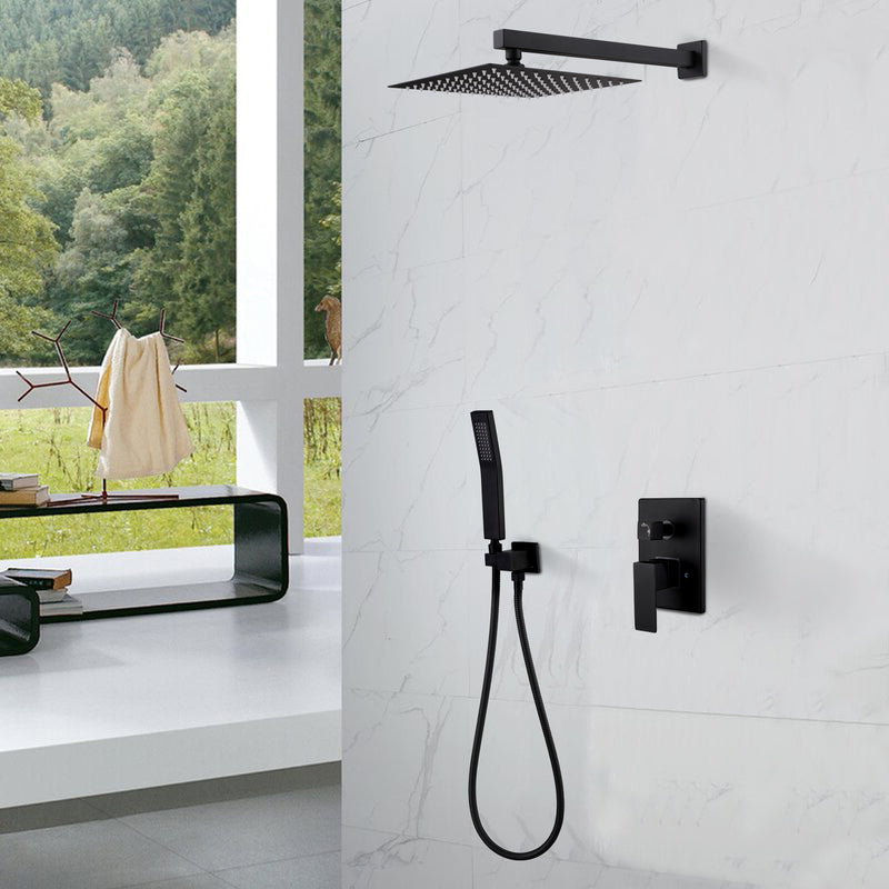 Matte Black Spray Showerhead Ceiling Mounted Shower System