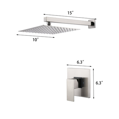 Concealed Valve Brushed Nickel Built-In Shower System