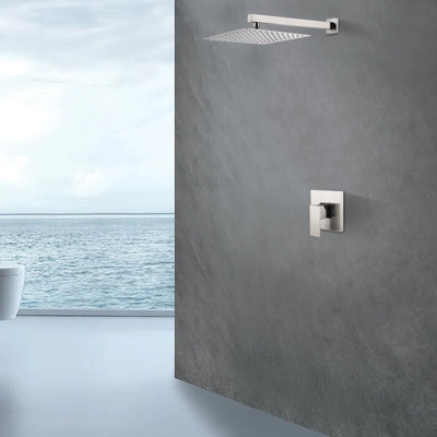 Concealed Valve Brushed Nickel Built-In Shower System