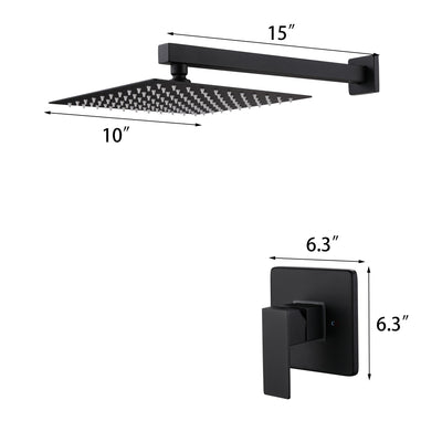 Concealed Valve Matte Black Built-In Shower System