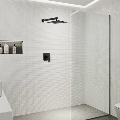 Concealed Valve Matte Black Built-In Shower System