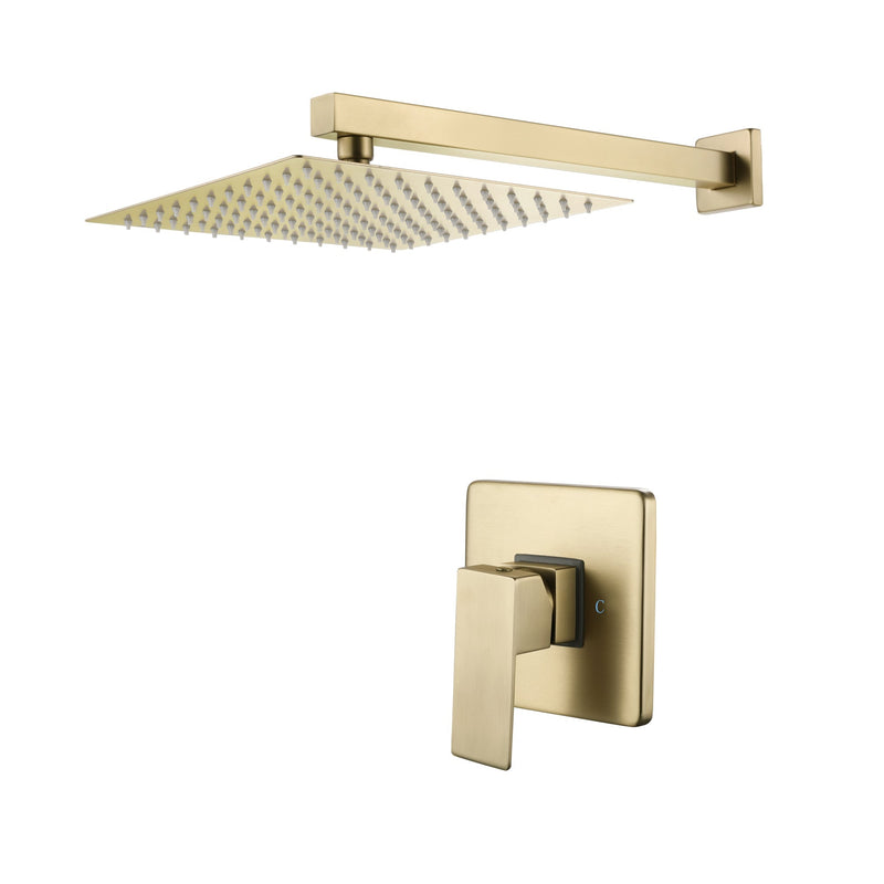 Concealed Valve Golden Brushed Built-In Shower System