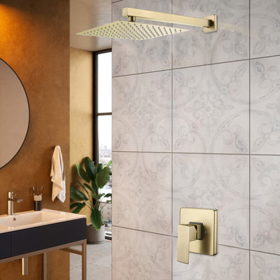 Concealed Valve Golden Brushed Built-In Shower System