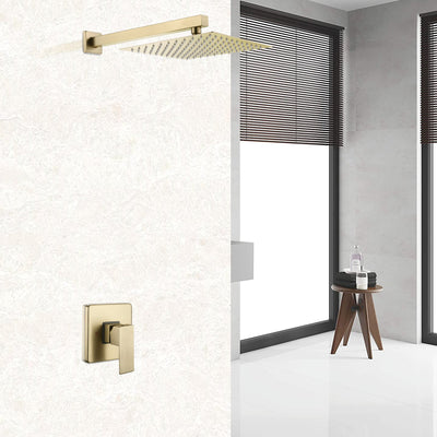 Concealed Valve Golden Brushed Built-In Shower System