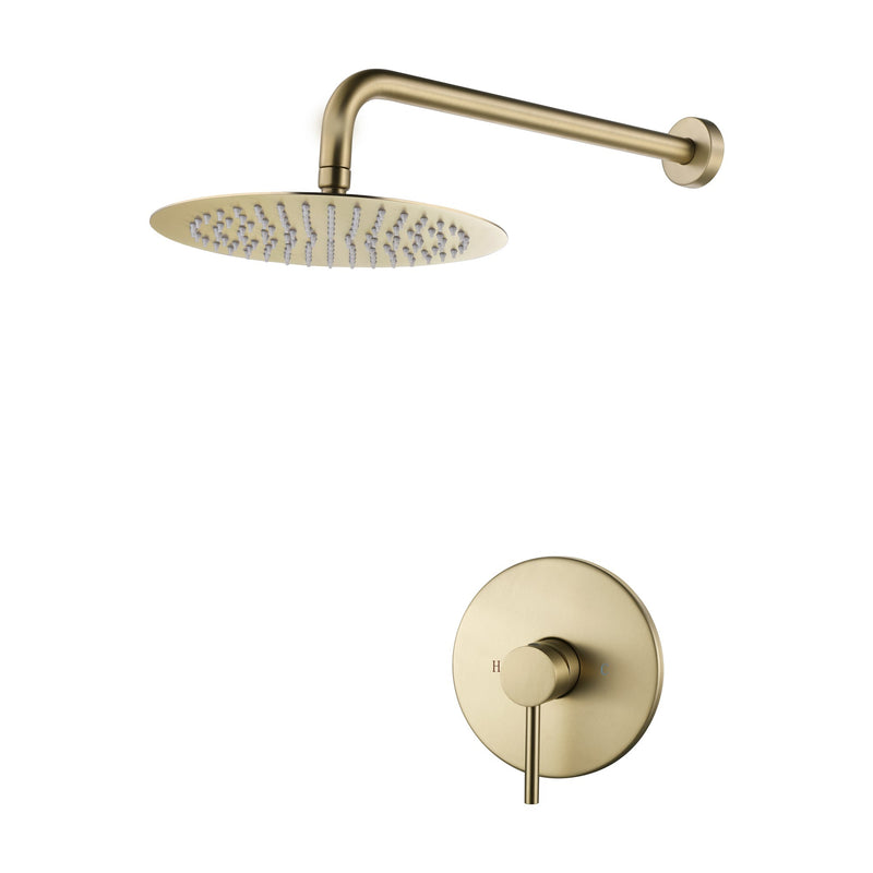 Golden Brushed Concealed Valve Built-In Shower System