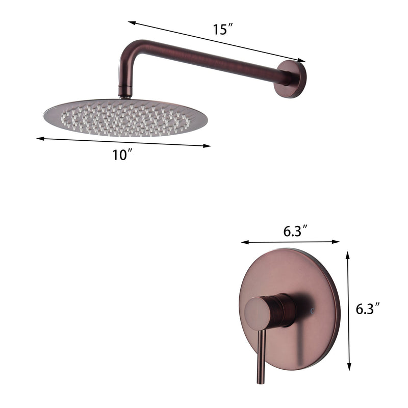 Oil Rubbed Bronze Concealed Valve Built-In Shower System