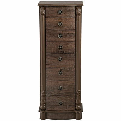 7 Drawers Retro Standing Wood Jewelry Cabinet