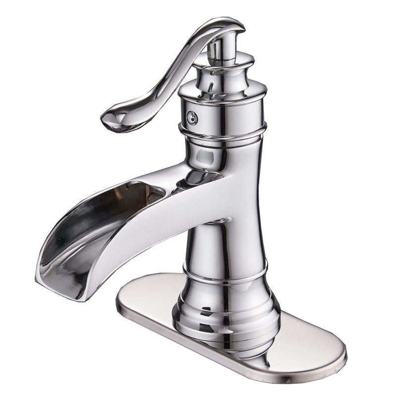 Single Hole Single-Handle Sleek Stylish Bathroom Faucet in Polished Chrome