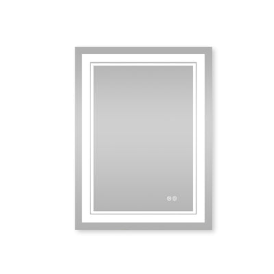 24 in. W x 32 in. H Frameless Rectangular LED Light Wall Mount Bathroom Mirror