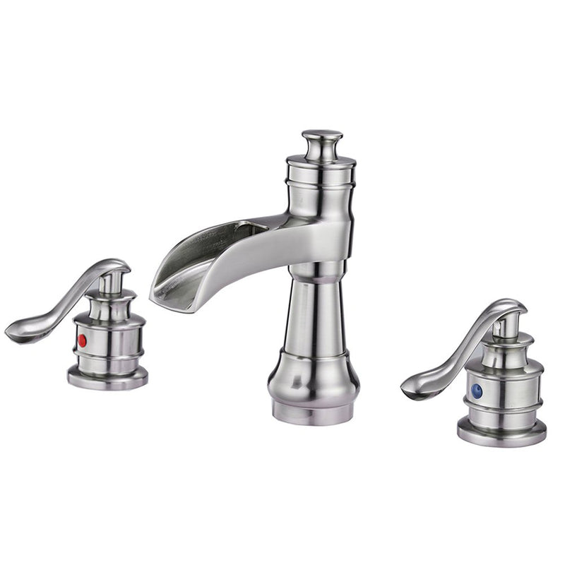 8 in. Waterfall Widespread 2-Handle Bathroom Faucet With Supply Line