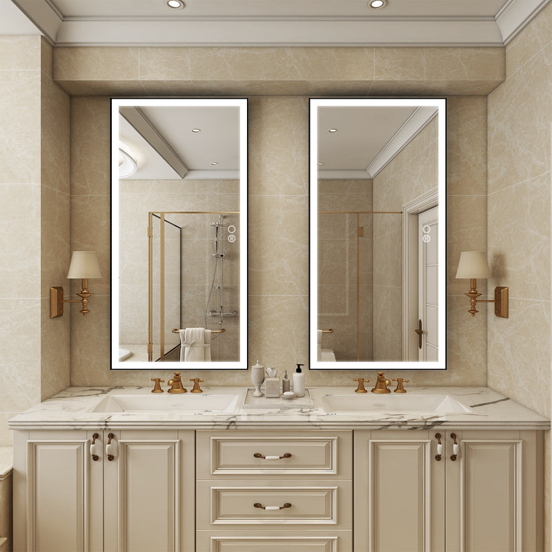 60 in. W x 28 in. H Aluminium Framed Rectangular LED Light Bathroom Vanity Mirror