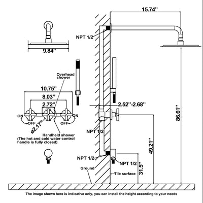 Concealed Installation Stainless Steel SPA Shower Faucet Set