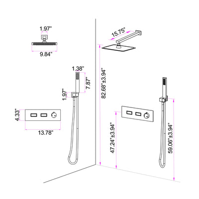 Wall Mounted Dual Function Shower System With Embedded-Box